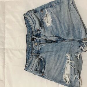 American Eagle Outfitters Light Blue Ripped Jean Shorts